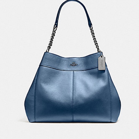 Coach Handbags - Lexi change shoulder bag metallic blue